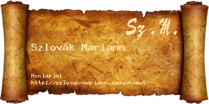 Szlovák Mariann névjegykártya