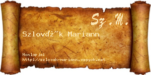 Szlovák Mariann névjegykártya
